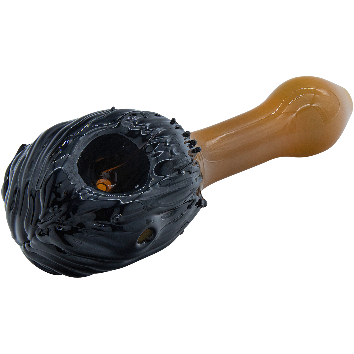 LA Pipes Itachi Uchiha Themed Borosilicate Glass Pipe for Dry Herbs, 4.5" Length - Top View