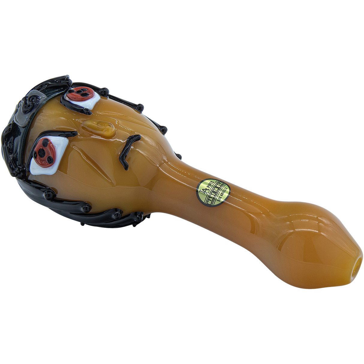LA Pipes Itachi Uchiha Smokes Glass Pipe, 4.5" Borosilicate, USA Made, Side View