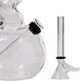 LA Pipes "Jacobs Ladder" Clear Zong Bong with Grommet Joint, side view on white background