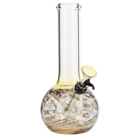 LA Pipes "Jupiter" Bubble Base Bong in Black with Clear Borosilicate Glass - Front View
