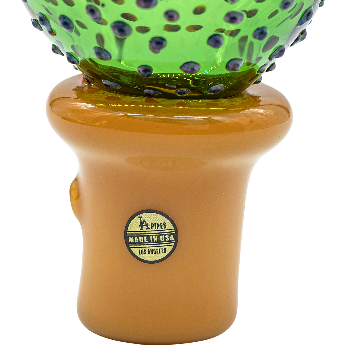 LA Pipes Peyote Cactus Glass Pipe for Dry Herbs, 4" Borosilicate Spoon Design, Front View