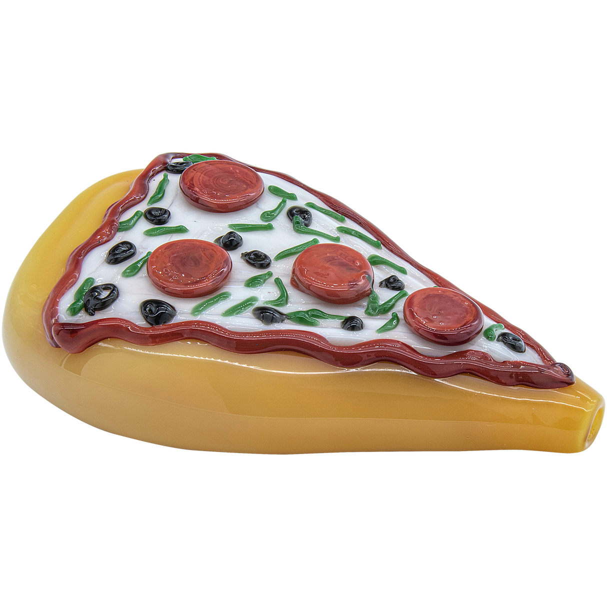 LA Pipes "Potperoni" Glass Pizza Pipe, Sidecar Design, Handcrafted in USA