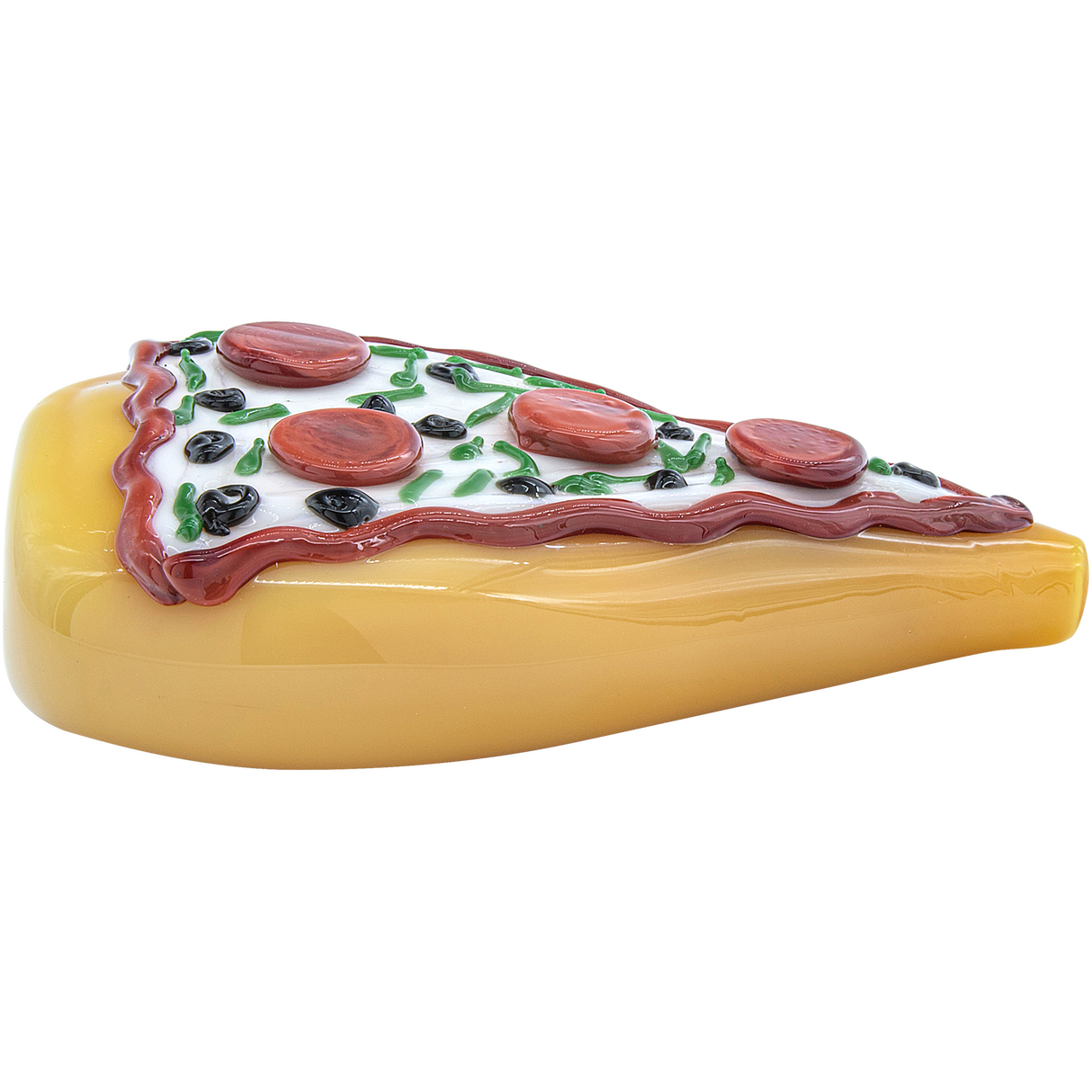 LA Pipes "Potperoni" Glass Pizza Pipe - Side View on White Background