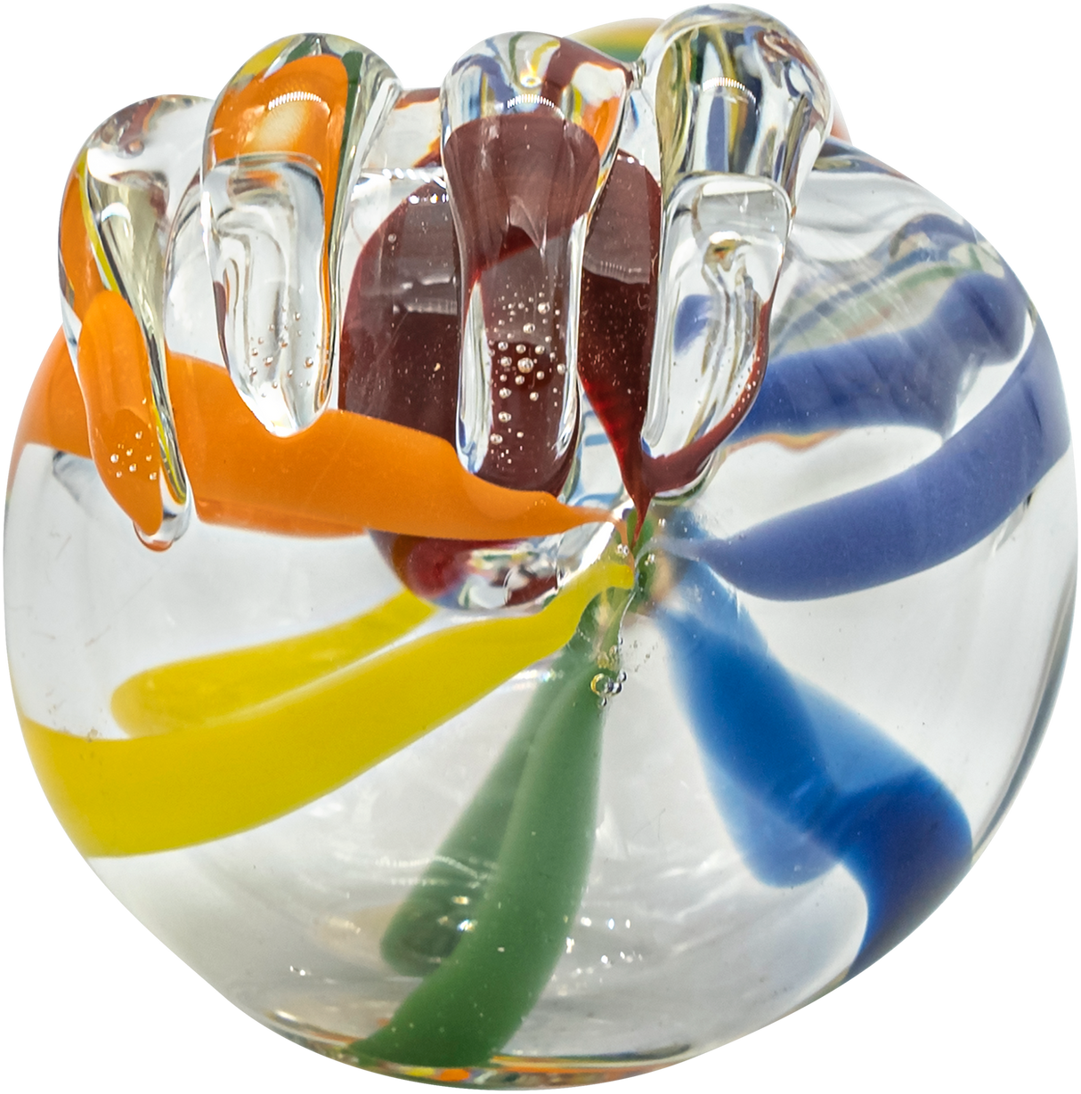 LA Pipes Rainbow Ripper Spoon Pipe for Dry Herbs, Borosilicate Glass, Top View