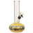 LA Pipes Raked Bubble Bong with Fumed Base and Black Accents, Front View on White Background