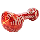 LA Pipes Raked Silver Fumed Mini Spoon Pipe with Color Changing Design, Side View