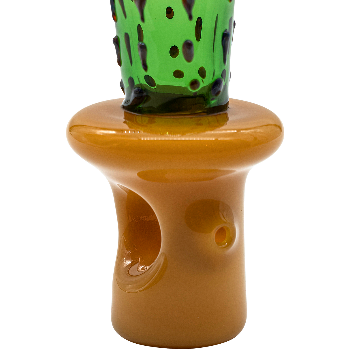 LA Pipes San Pedro Cactus Glass Pipe, 5" Spoon Design, Borosilicate, Front View