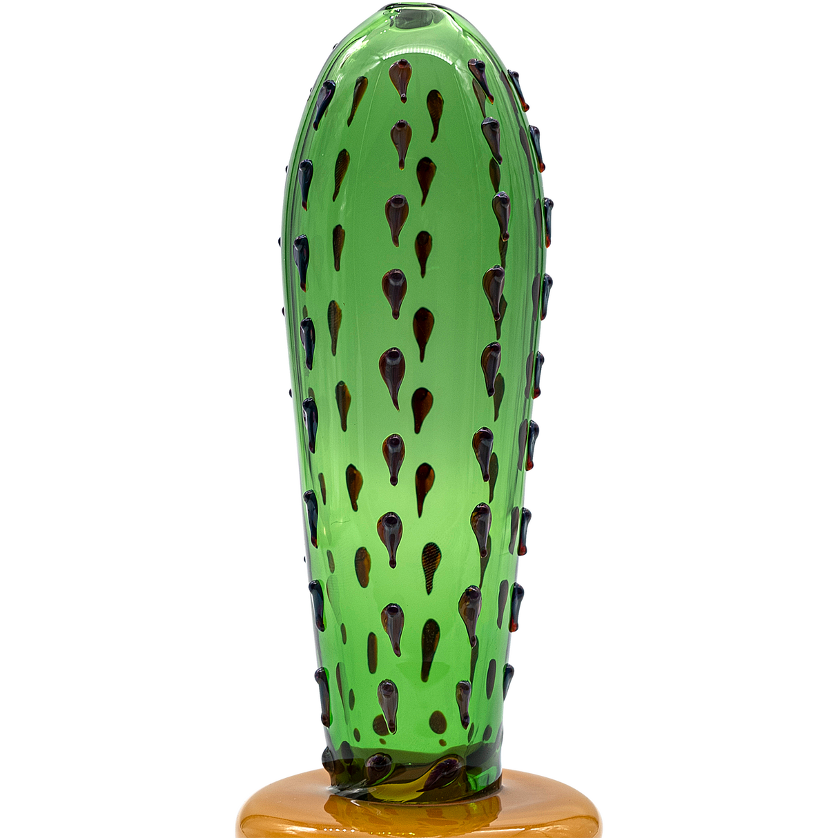 LA Pipes San Pedro Cactus Glass Pipe, 5" Spoon Design, Green Borosilicate Glass, USA Made