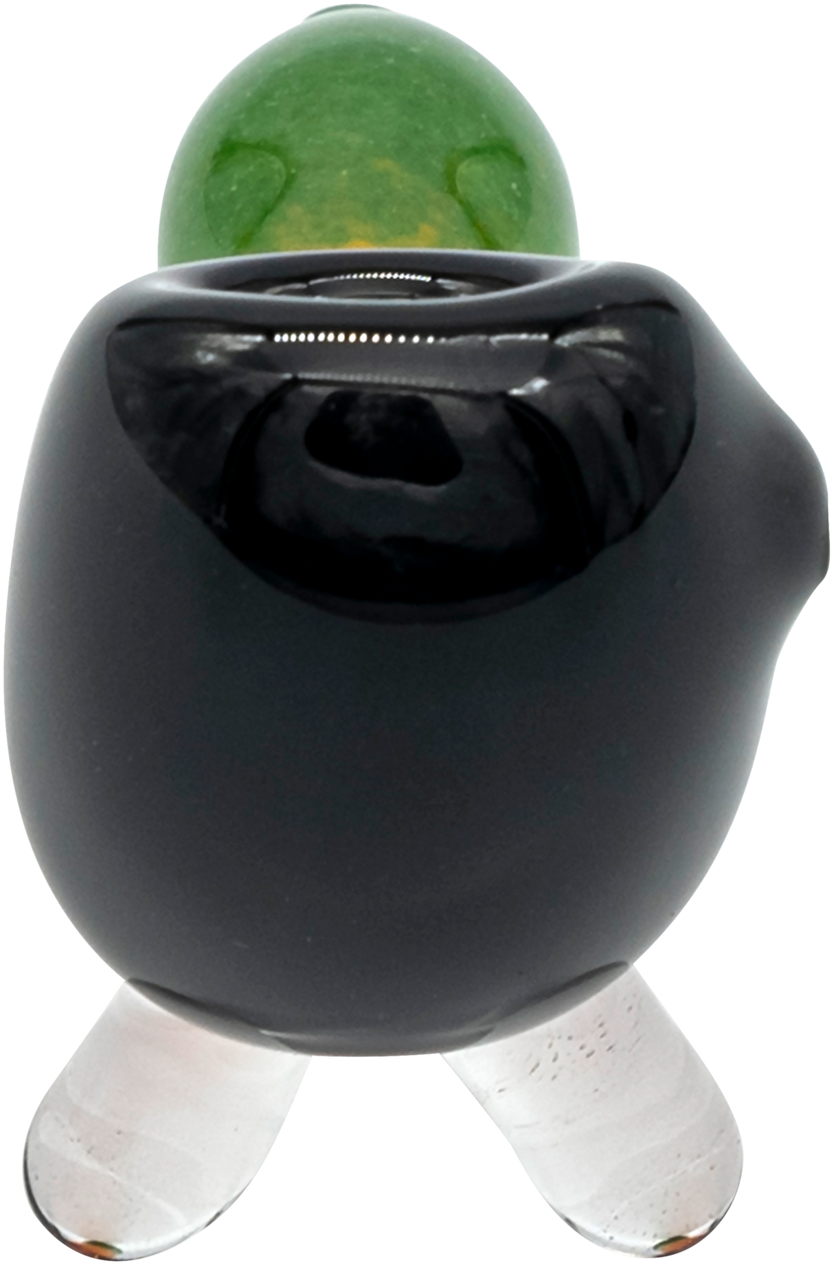 LA Pipes "Sattdown Rasta" Sherlock Glass Pipe with Rasta Colors, Front View