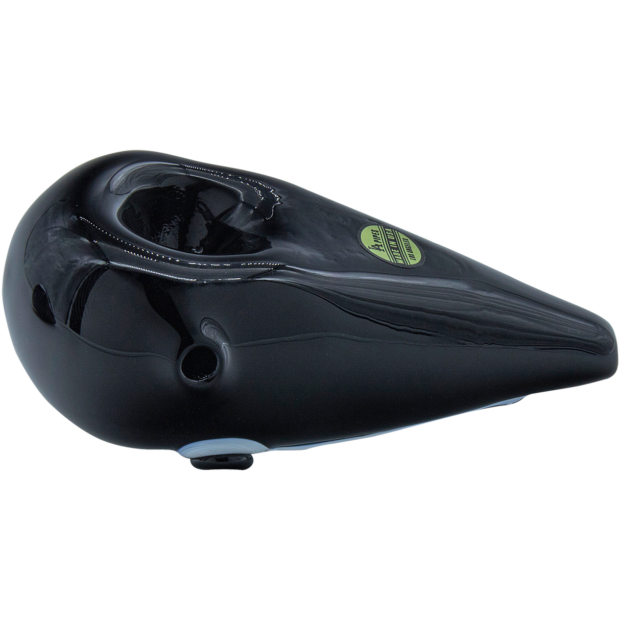 LA Pipes "Scream in Horror" Hand-Pipe, 4" Borosilicate Glass, Side View, USA Made, For Dry Herbs