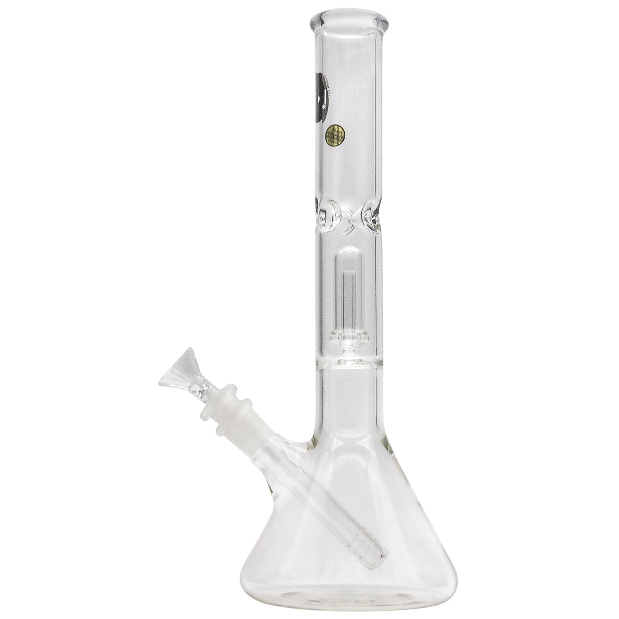 LA Pipes Beaker Bong with Single Showerhead Perc, 45 Degree Joint, Front View on White