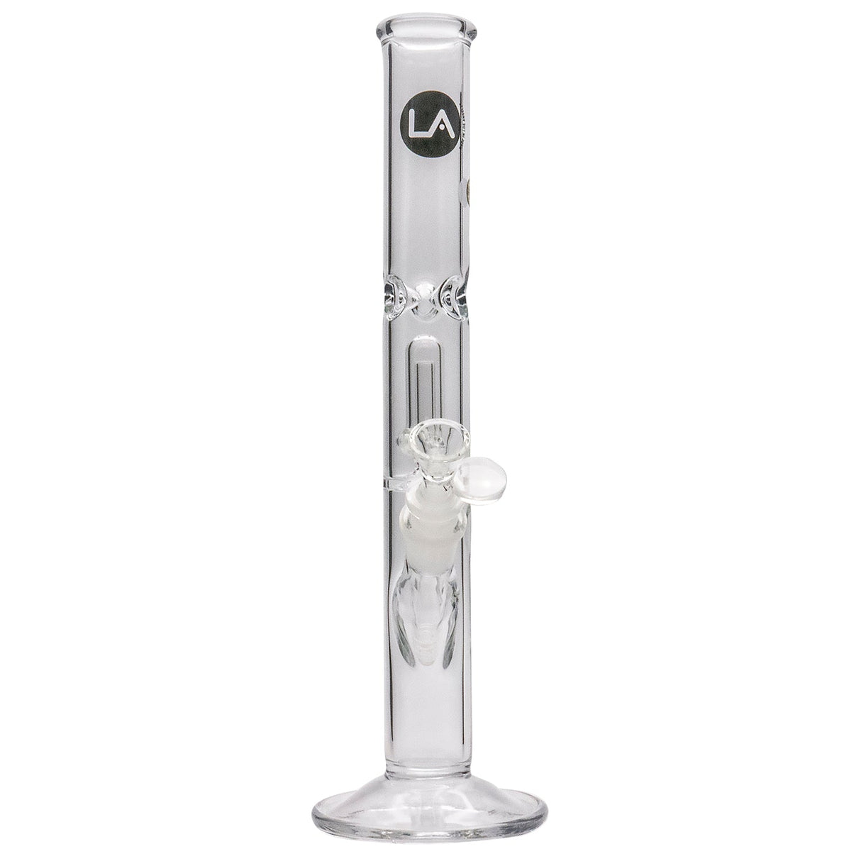 LA Pipes Straight Bong with Single Showerhead Perc, Borosilicate Glass, 45 Degree Joint
