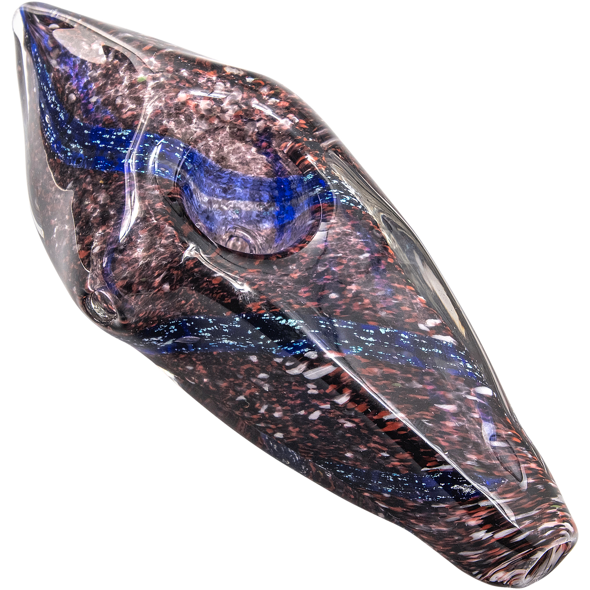 LA Pipes Sparkle Gem Stone Glass Pipe, 3.5" Borosilicate, Side View, for Dry Herbs, USA Made