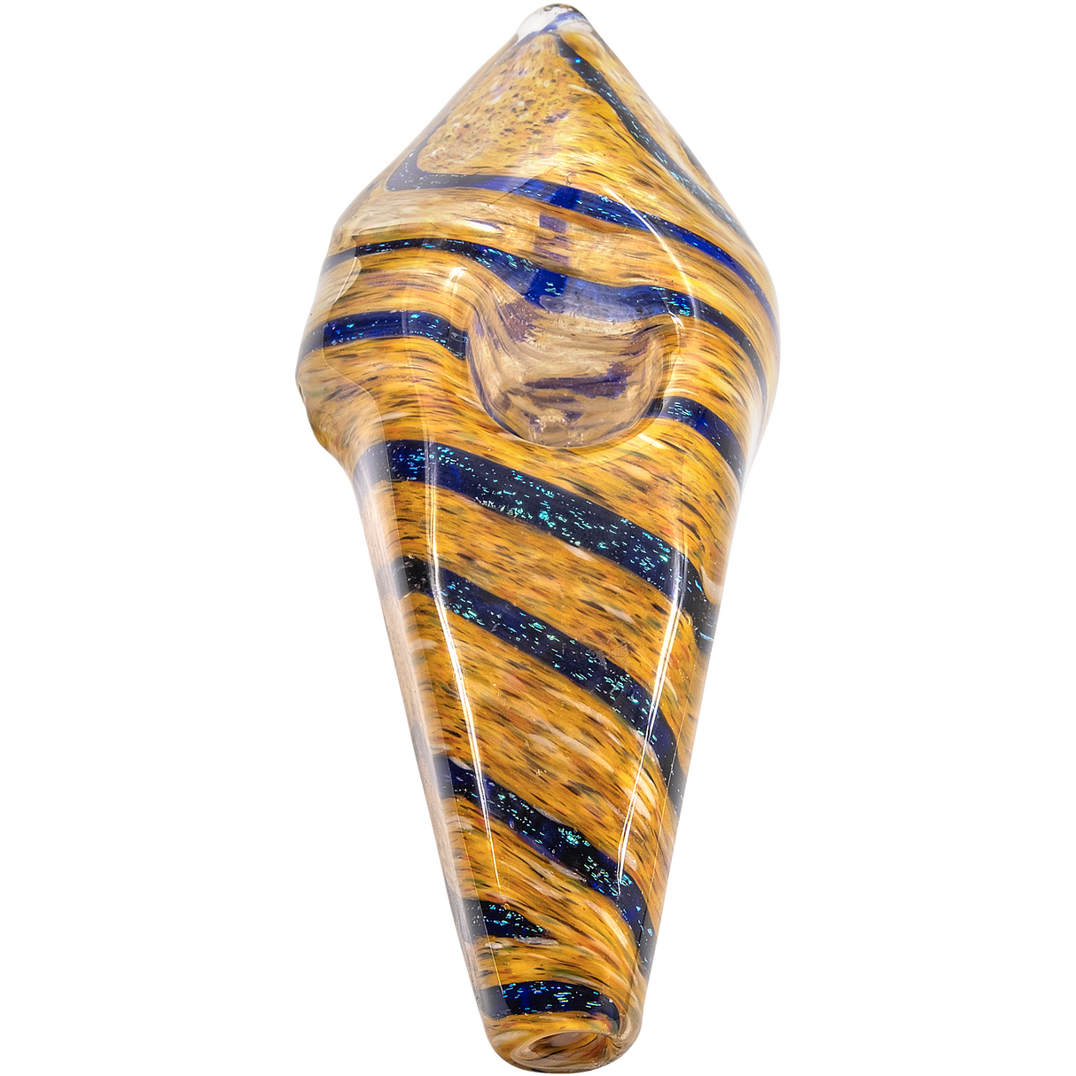 LA Pipes Sparkle Gem Stone Glass Pipe, 3.5" for Dry Herbs, Borosilicate, USA Made