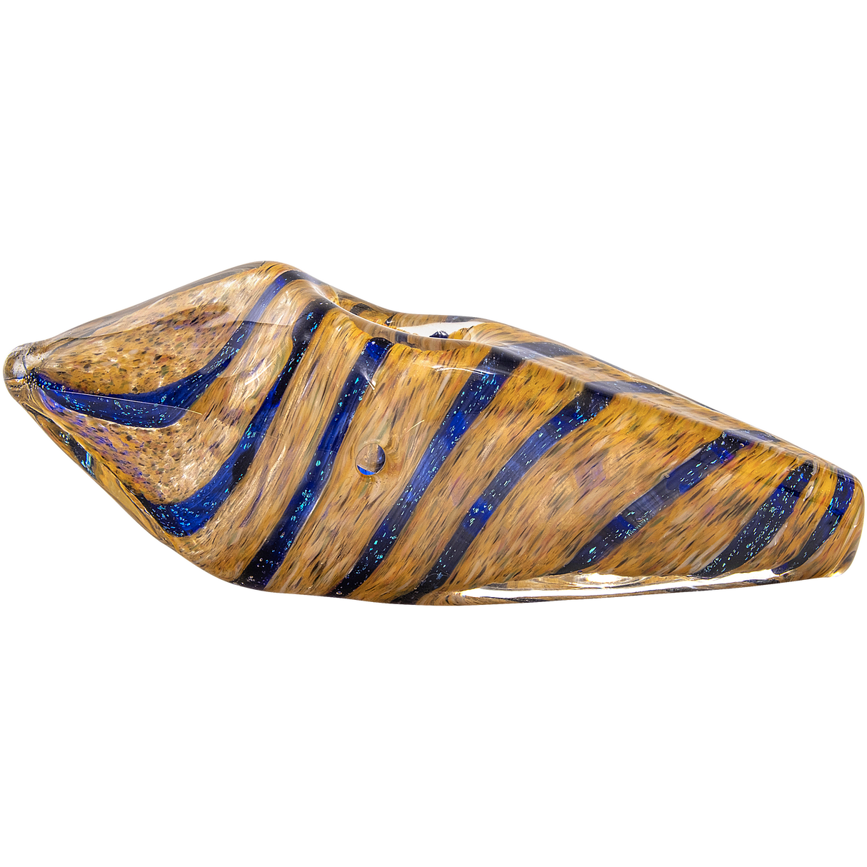 LA Pipes Sparkle Gem Stone Glass Pipe, 3.5" Borosilicate, Side View