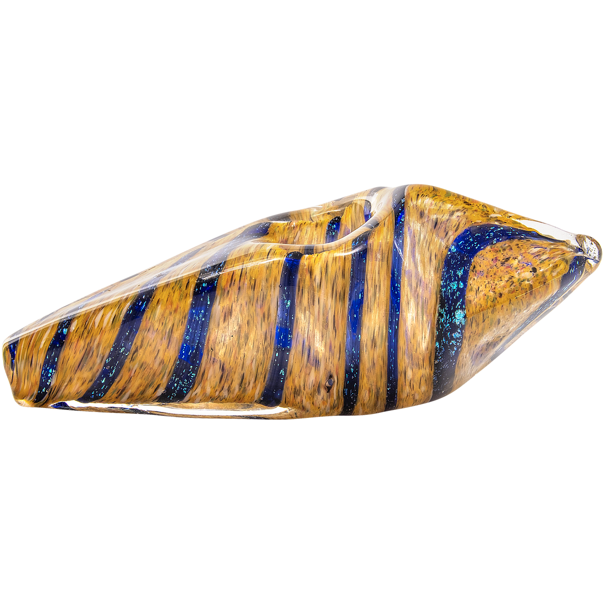 LA Pipes Sparkle Gem Stone Glass Pipe for Dry Herbs, 3.5" Borosilicate, USA Made - Top View