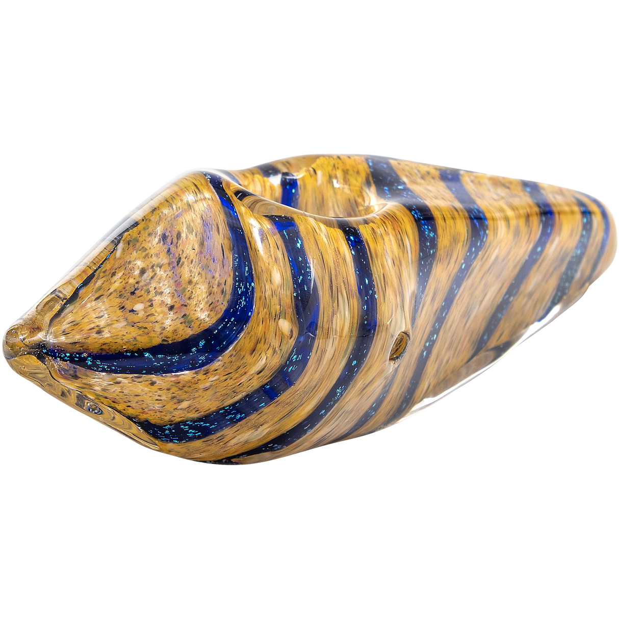 LA Pipes Sparkle Gem Stone Glass Pipe, 3.5" Borosilicate, USA Made, Side View