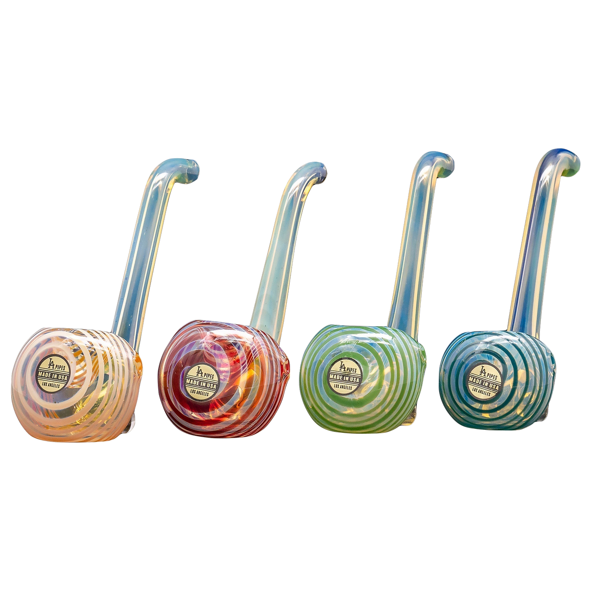 LA Pipes Spoon Hand Pipes in Borosilicate Glass, Multiple Colors, Side View