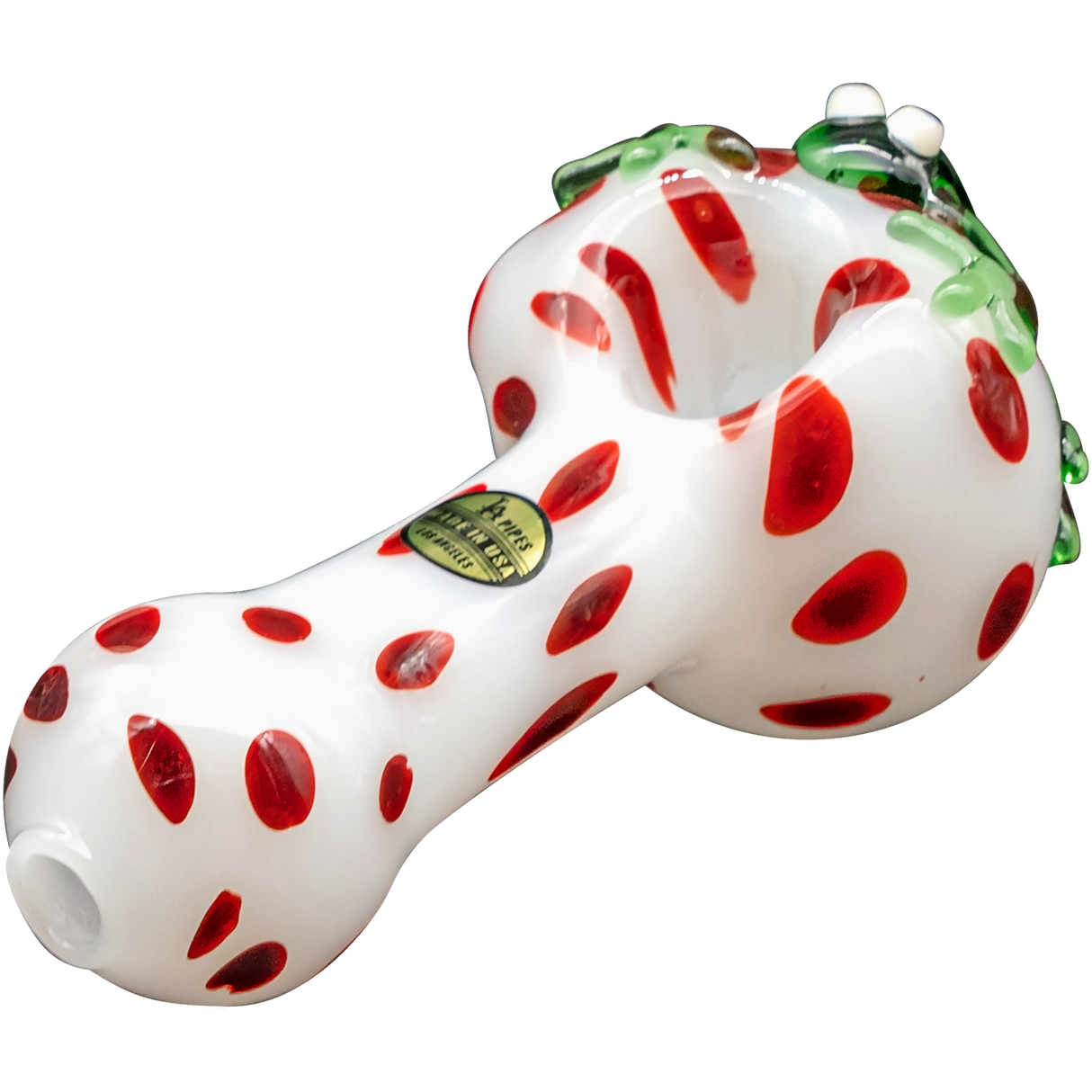 LA Pipes "Spotted Poison Frog" Glass Spoon Pipe, 4" Compact Borosilicate with Deep Bowl