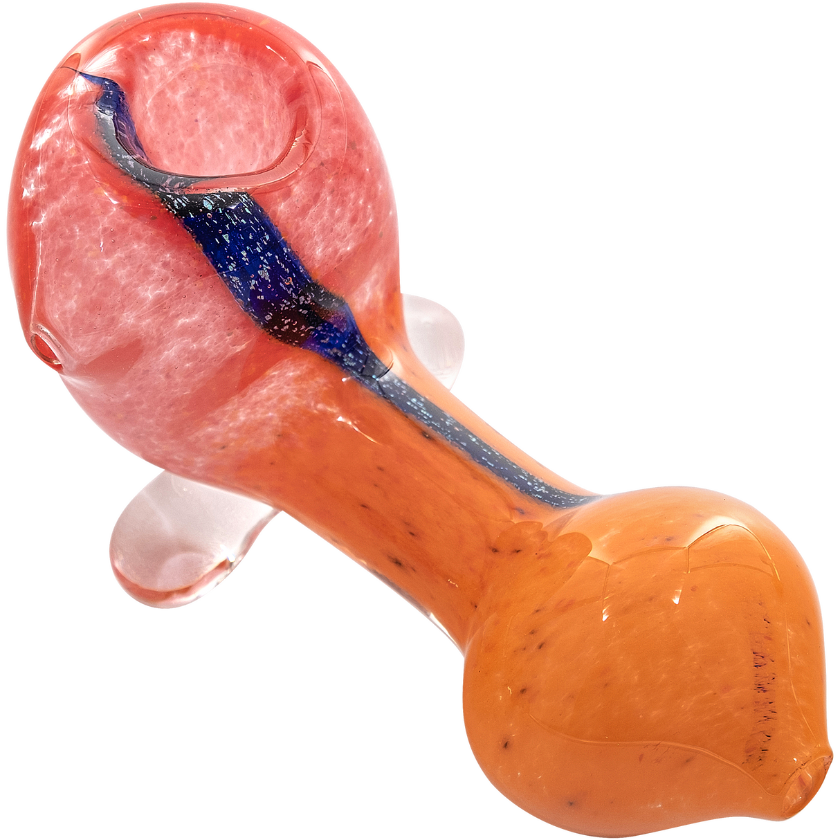 LA Pipes "Star Walker" Dichro Sherlock Pipe in Red/Orange, USA-made Borosilicate Glass, 4" Length