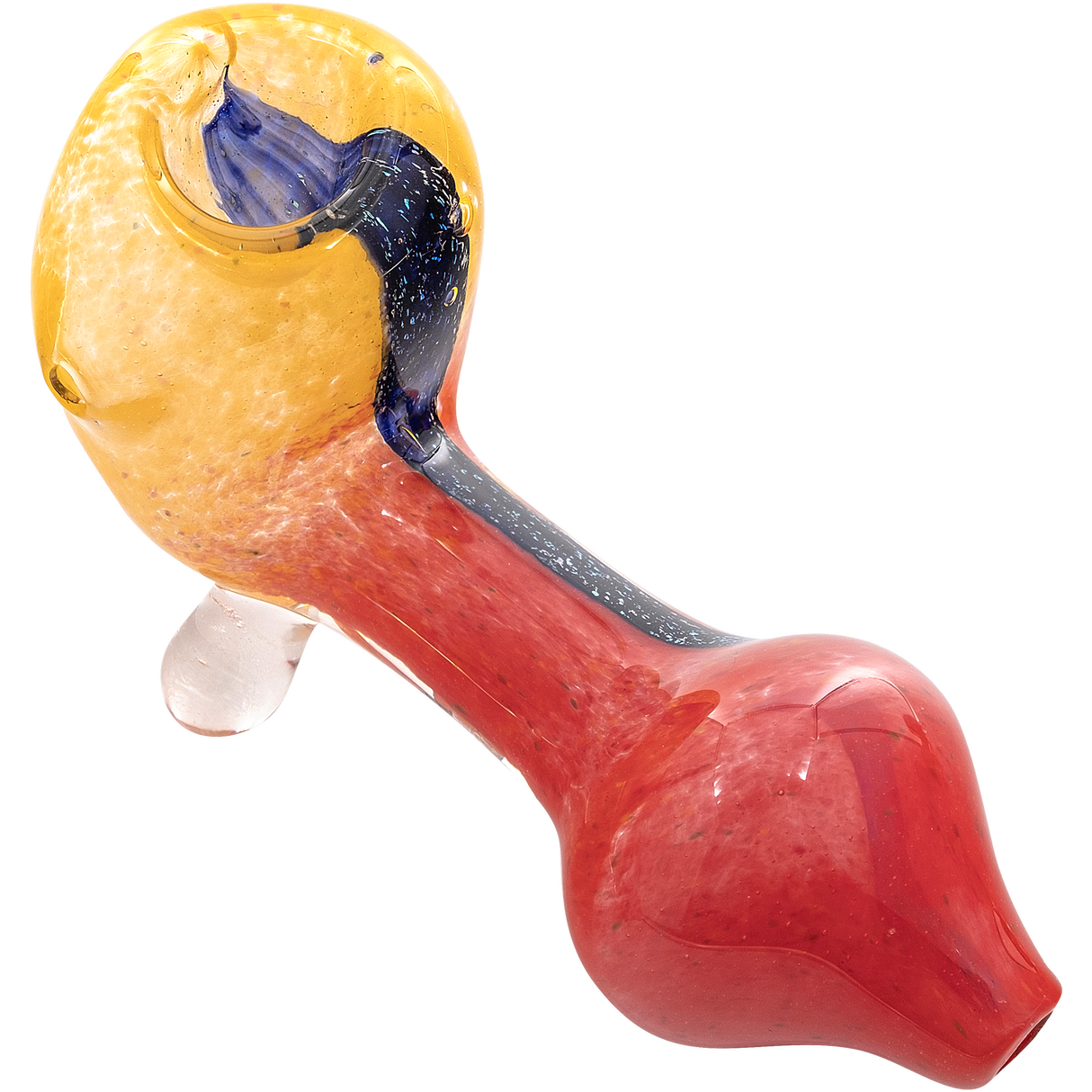 LA Pipes "Star Walker" Dichro Sherlock Pipe in Red/Yellow, Borosilicate Glass, 4" Length