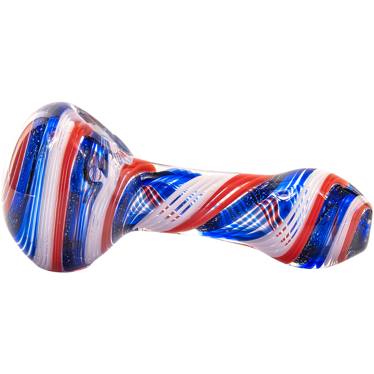 LA Pipes Stars and Stripes Glass Spoon Pipe, Compact Borosilicate Side View