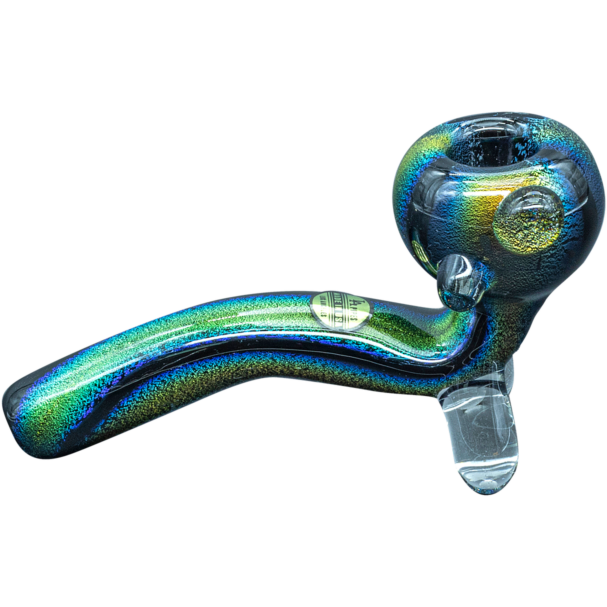 LA Pipes "The Galaxy" Dichroic Glass Sherlock Pipe, 4.35" Length, Handcrafted in USA