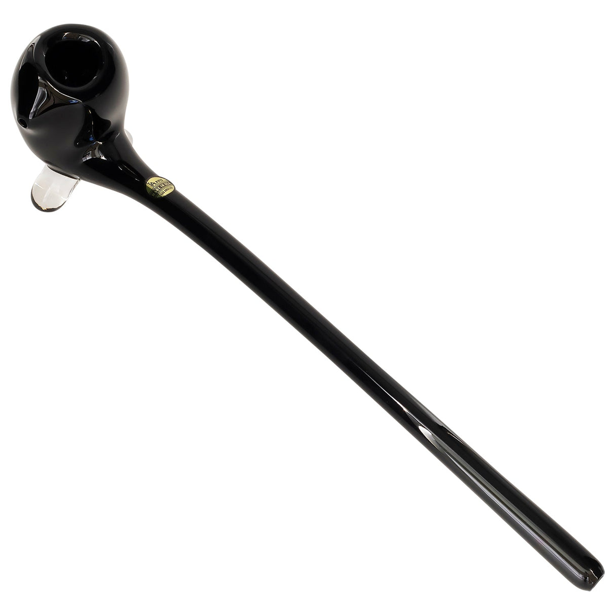 LA Pipes "The Gandalf" Black Pipe, 10" Borosilicate Glass, Angled Side View