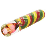 LA Pipes Rasta Twister Chillum Pipe, 3.25" Borosilicate Glass, Fumed Color Changing