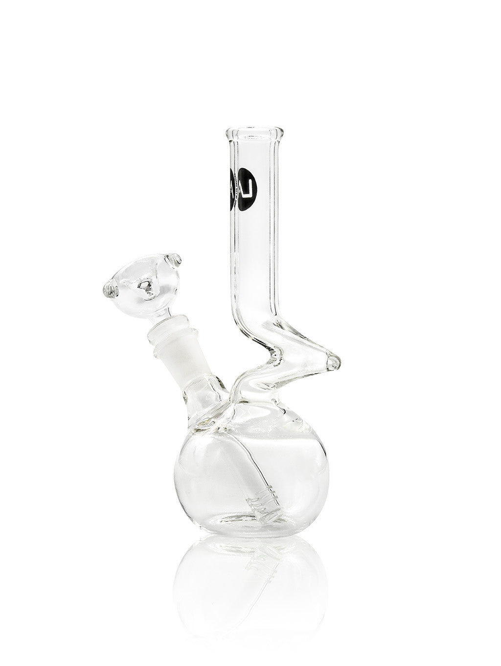 LA Pipes "The Zong" 8" Compact Zong Style Bong with 45 Degree Joint, Front View on White Background