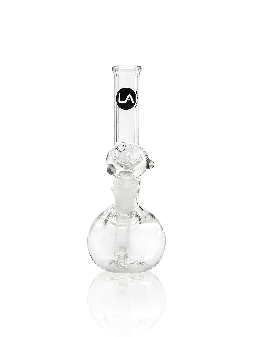 LA Pipes "The Zong" Compact Bong with unique Zong design and 45-degree joint, front view on white