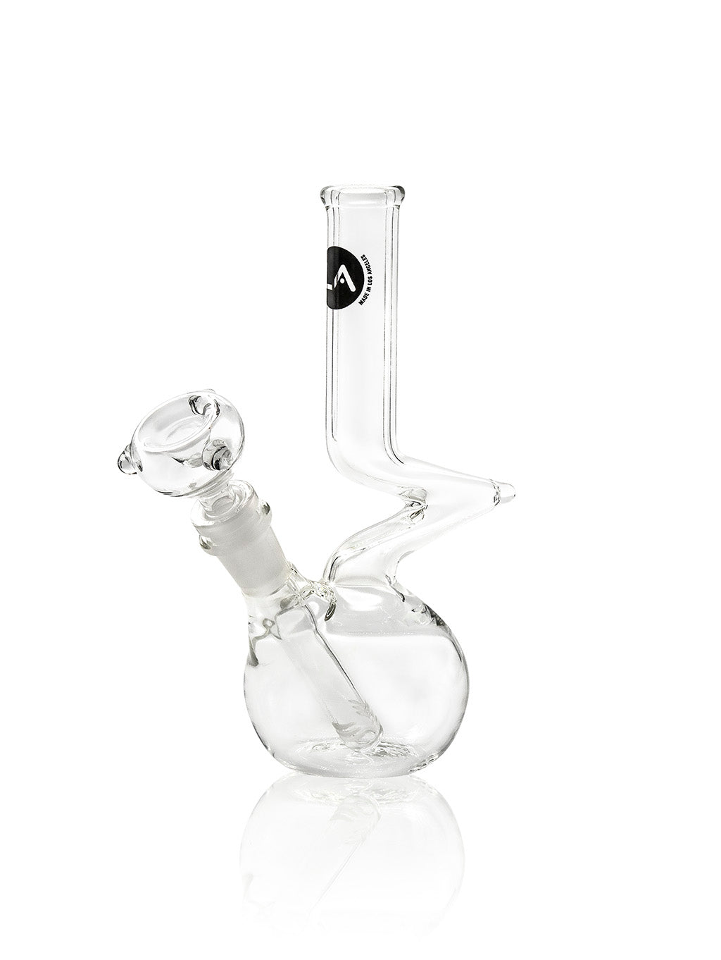 LA Pipes "The Zong" Compact Zong Style Bong with 45 Degree Joint Angle, Front View