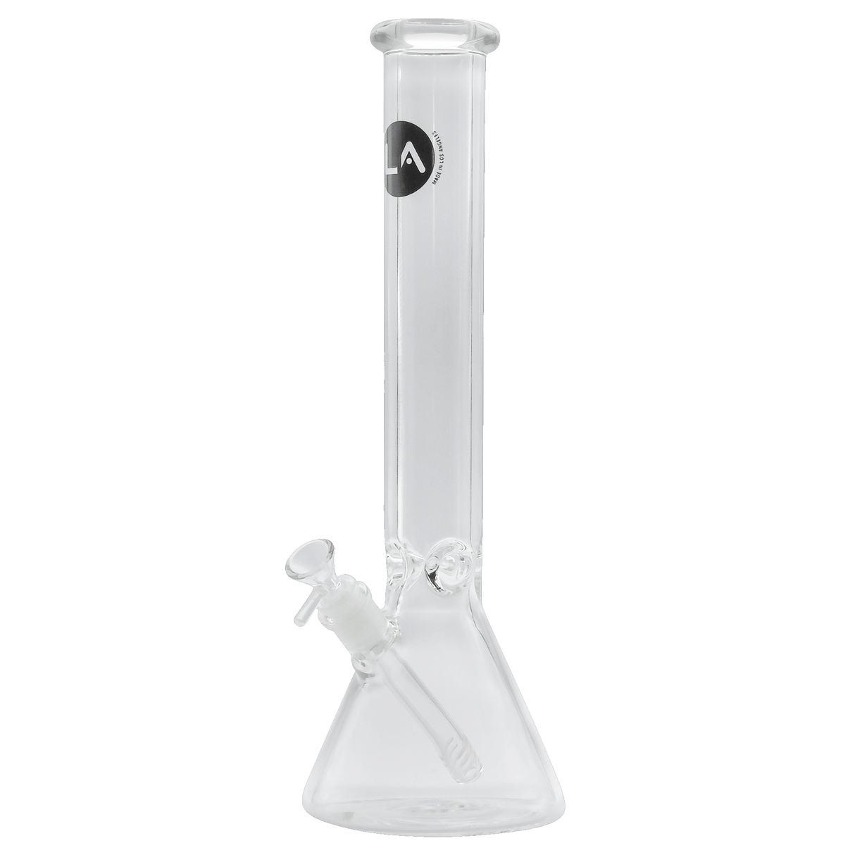LA Pipes "Thicc Boy" 9mm Thick Beaker Bong, 16" tall, heavy wall borosilicate glass, front view