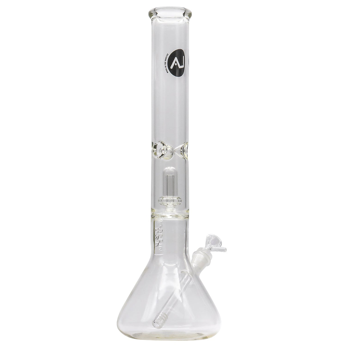 LA Pipes Beaker Bong with Showerhead Perc, 5mm Thick Glass, 18-19mm Female Joint, Front View
