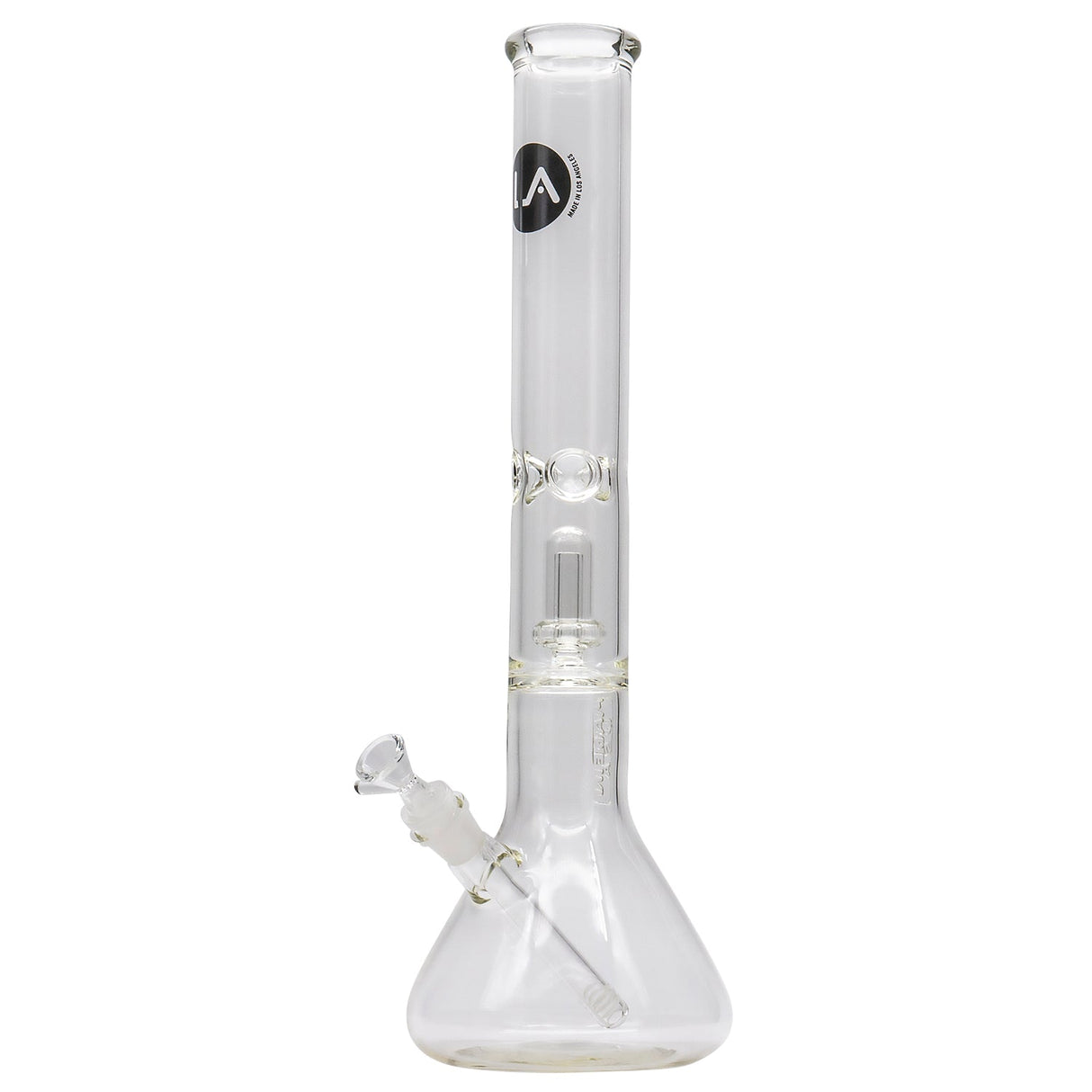 LA Pipes Thick Glass Beaker Bong with Showerhead Perc, 45 Degree Joint, Front View