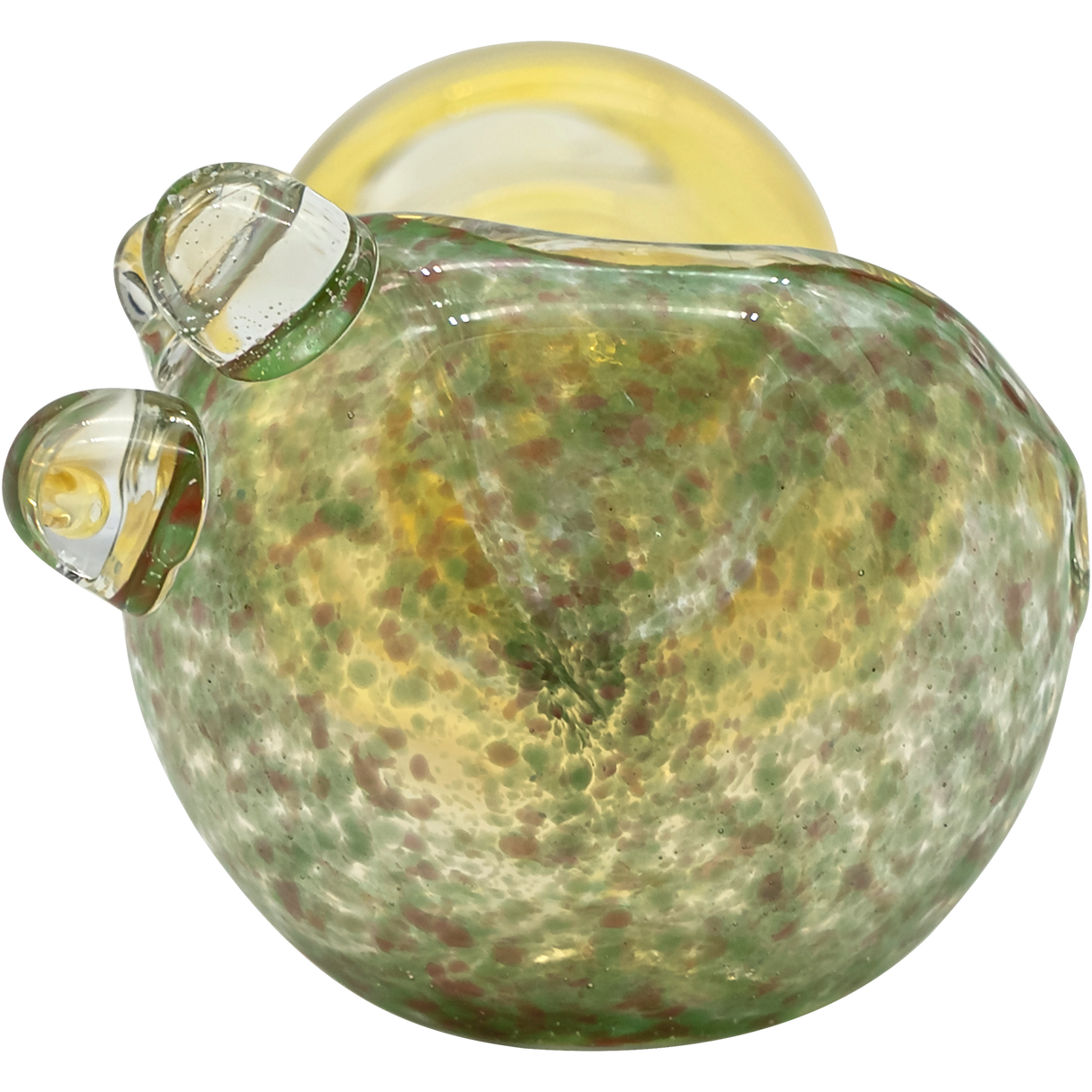 LA Pipes "Thick Neck Freckles" Spoon Pipe with Fumed Color Changing Design, Top View