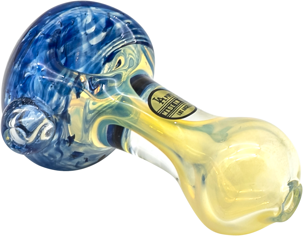 LA Pipes Thick Neck Spoon Pipe in Fumed Color Changing Glass, 3" Heavy Wall, USA Made