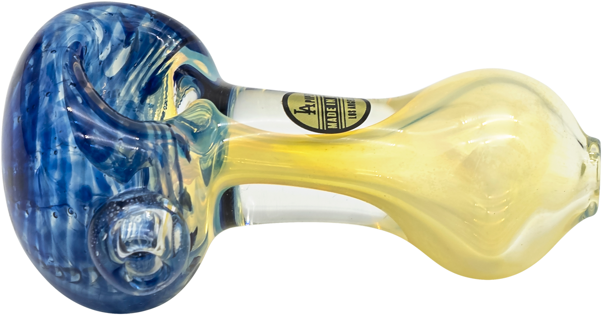 LA Pipes "Thick Neck" Spoon Pipe, Fumed Color Changing, Heavy Wall Side View