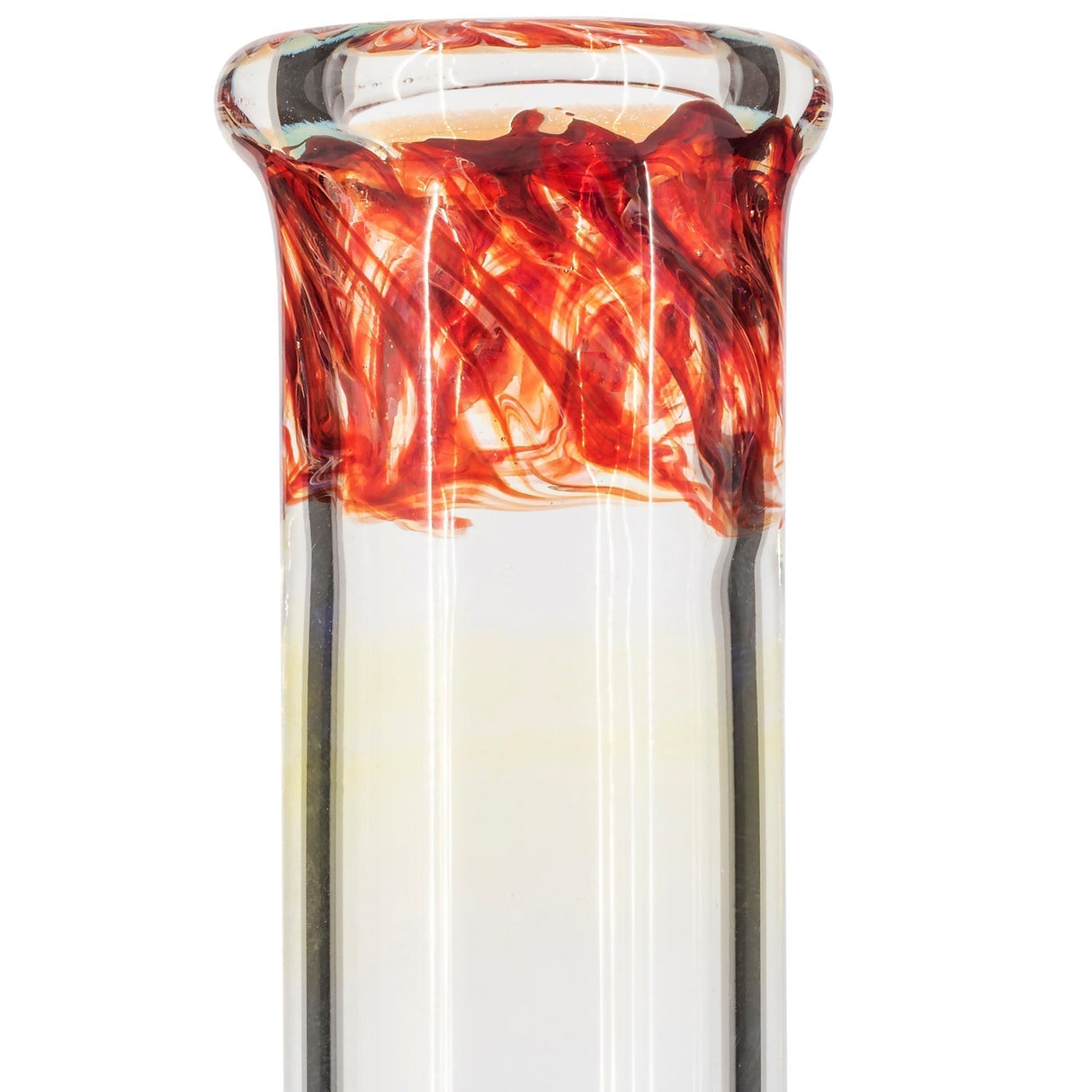 LA Pipes "Time Traveler" Silver Fumed Bubble Bong with Orange Accents, Front View