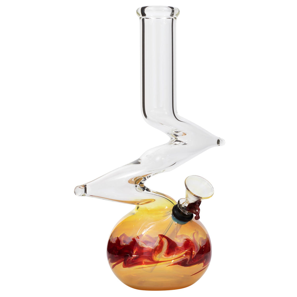 LA Pipes "Zong-Bubble-Bong" Classic Water-Pipe in Red, Front View, 10" Height, 32mm Diameter