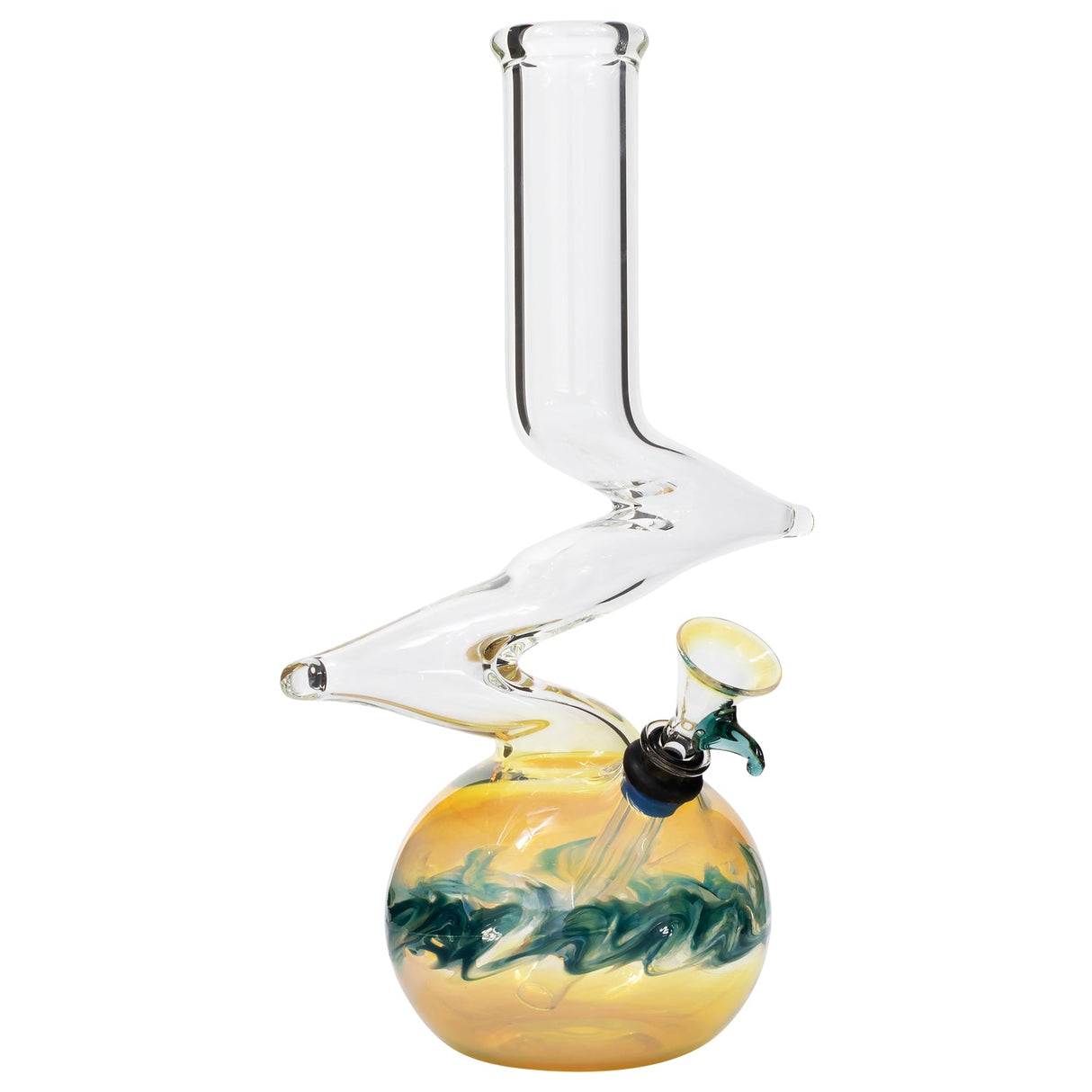 LA Pipes Teal Zong-Bubble-Bong with Grommet Joint, 10" Height, 32mm Diameter, Front View