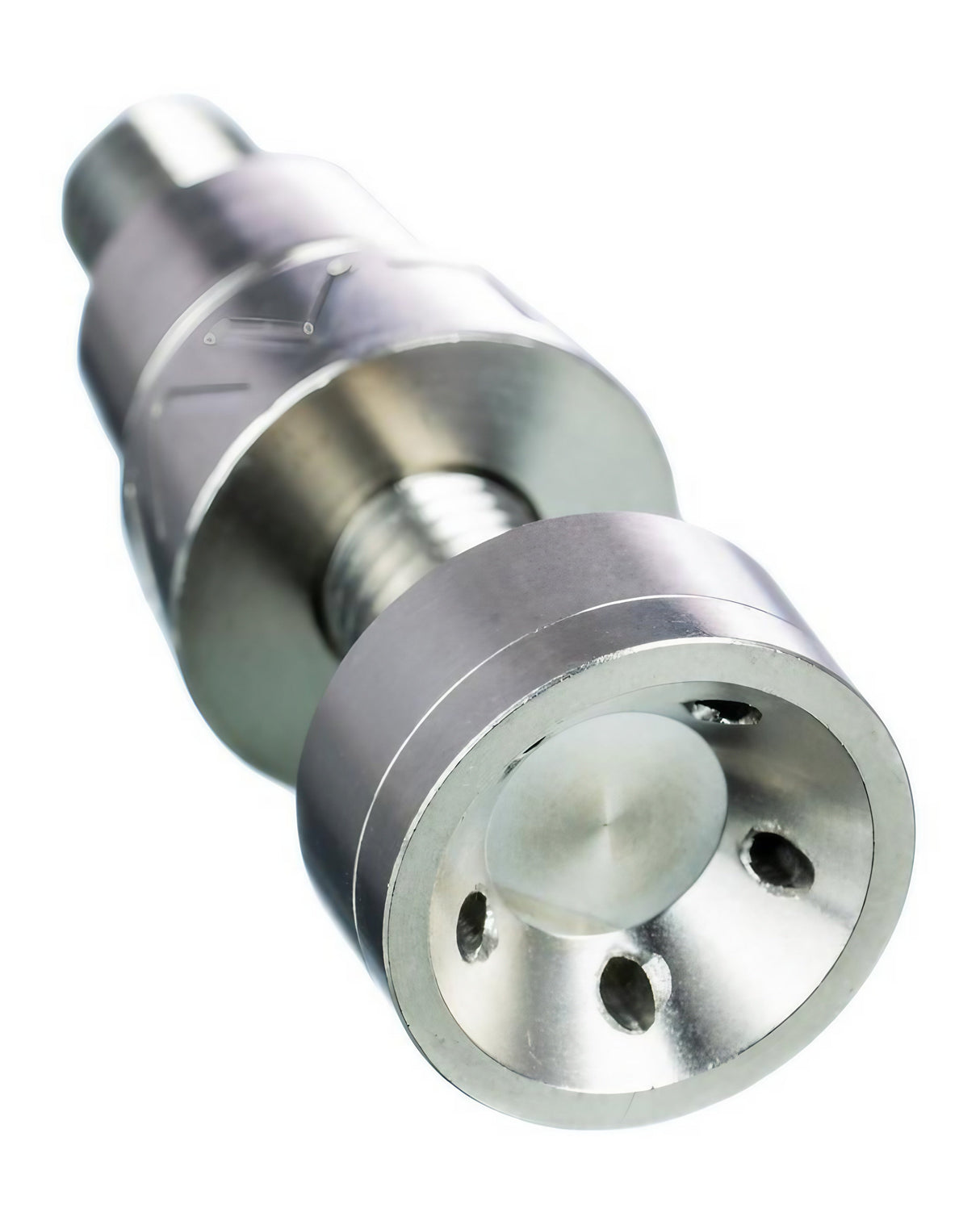 LavaTech Adjustable Titanium Nail with Showerhead Dish for 14mm/18mm Male Joints, Angled View