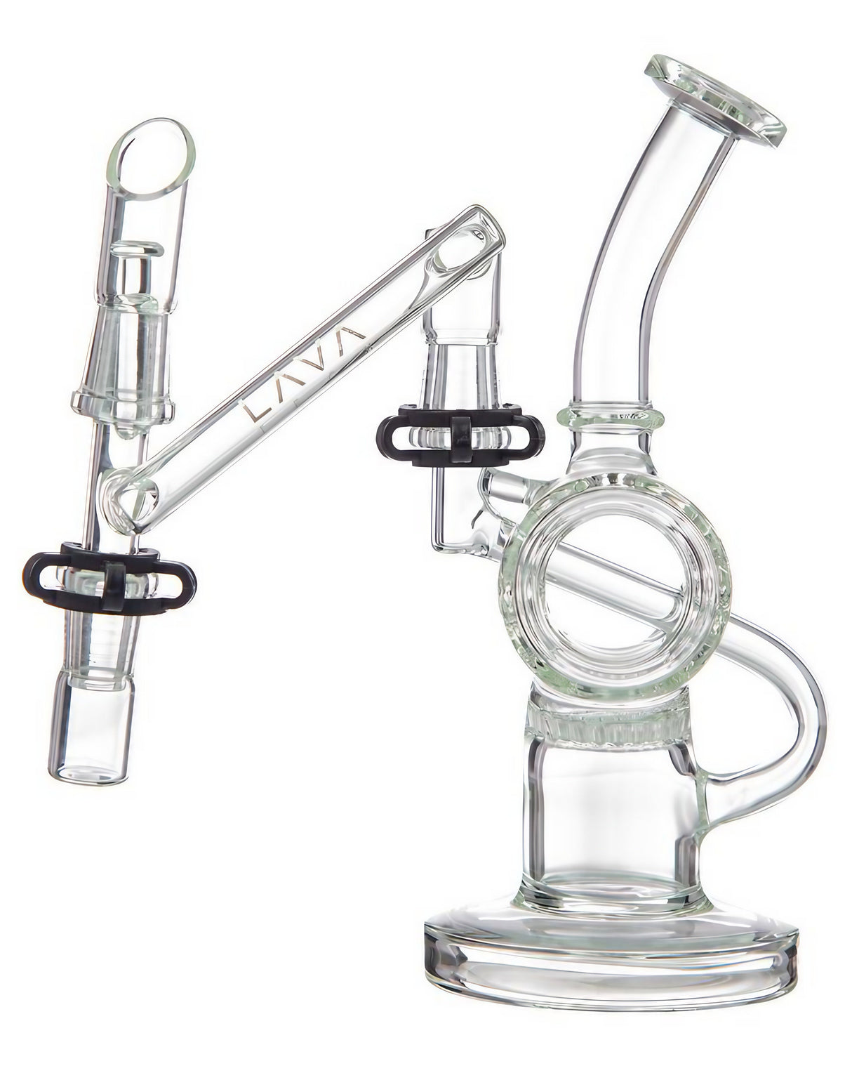 LavaTech Clear Borosilicate Dropdown Reclaim Catcher, 45/90 Degree Angle, Side View