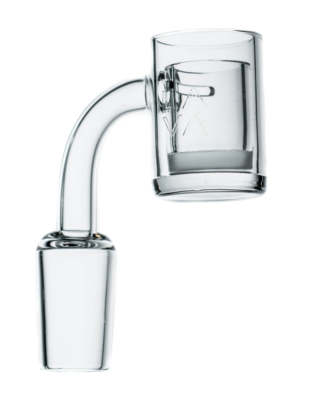 LavaTech Polished Quartz Banger Nail with Opaque Cup Insert, Side View, for Concentrates