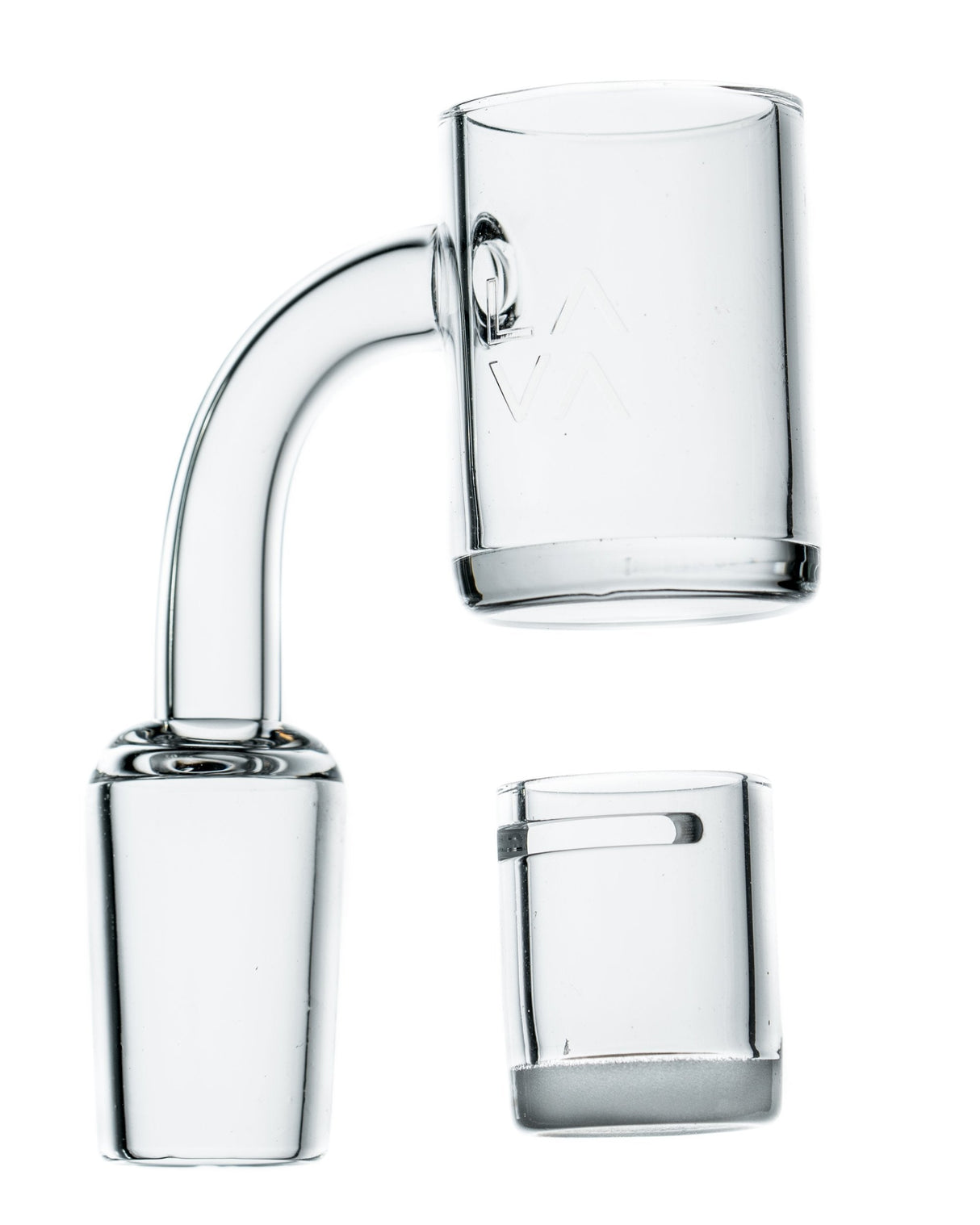 LavaTech Polished Banger Nail with Opaque Cup Insert for Dab Rigs, 90 Degree Joint