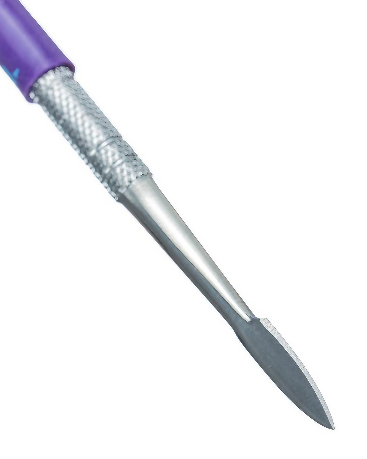 LavaTech Reacher Double Sided Dabber with purple silicone grip and steel tip, perfect for concentrates