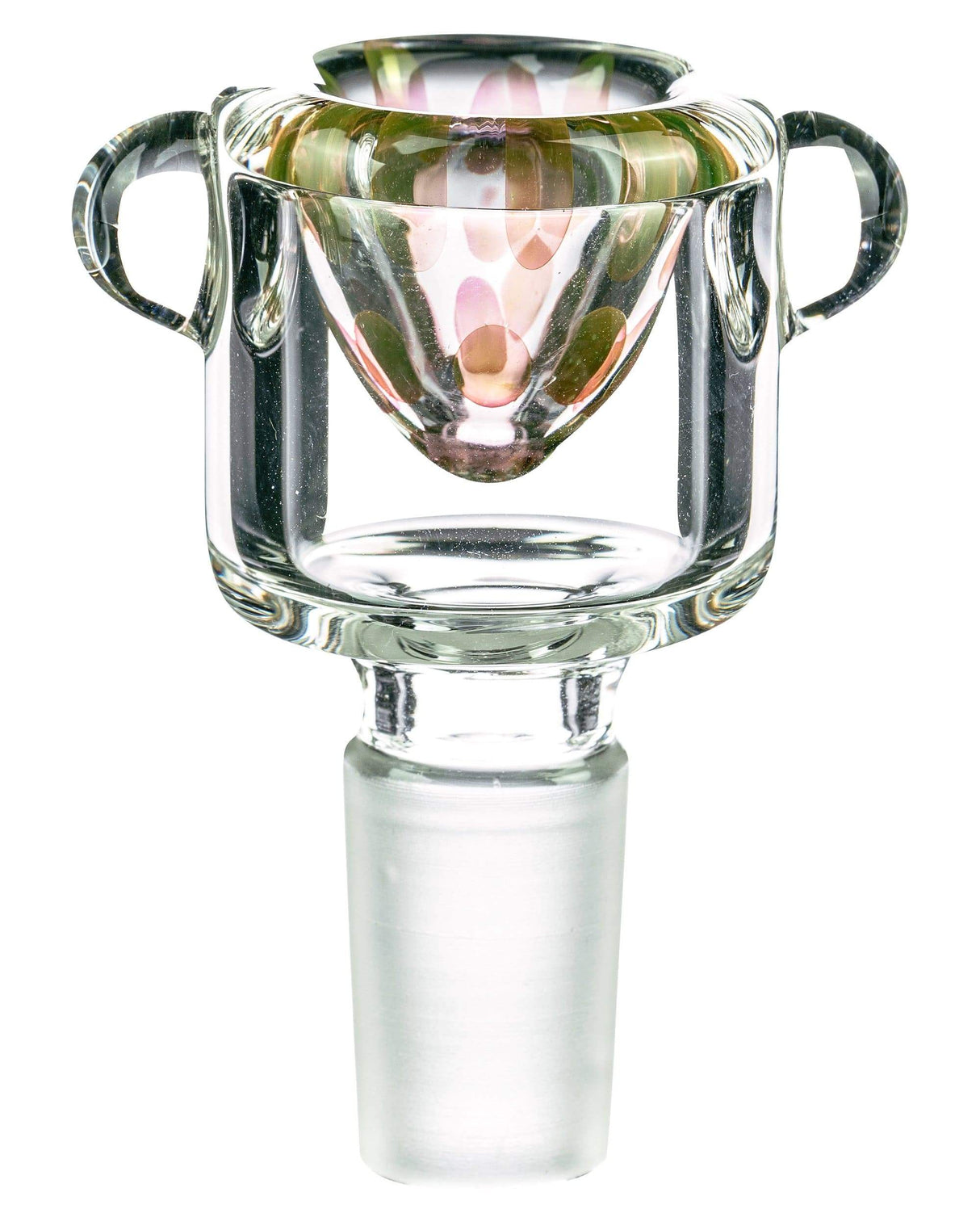 Valiant Distribution Leopard Print Glass Bowl for Bongs, Fumed Color Changing, Front View