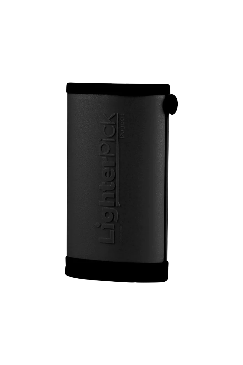 Black LighterPick All-In-One Waterproof Dugout, Side View, Portable Design for Dry Herbs