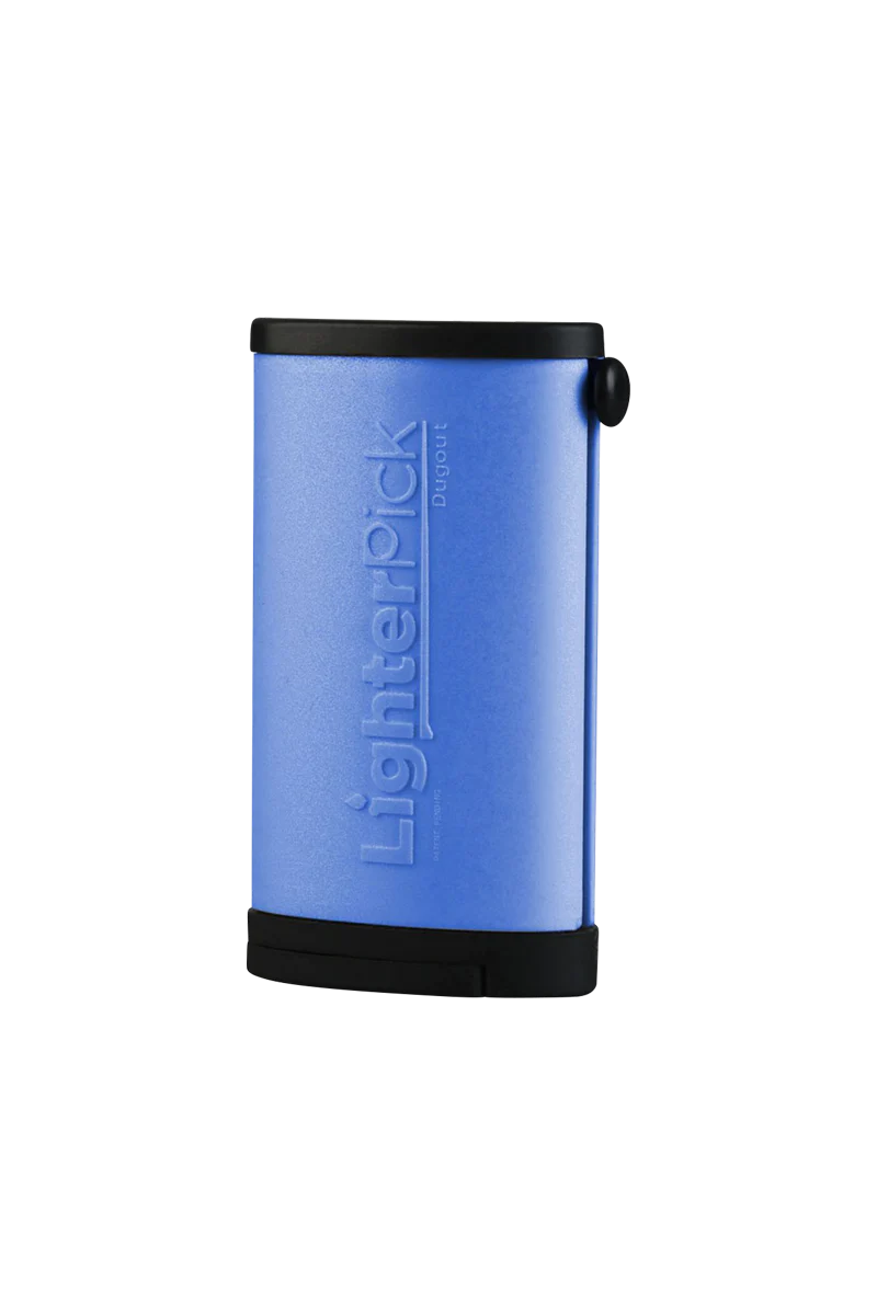 LighterPick All-In-One Waterproof Dugout, Portable 3.5" Size, Blue, Side View