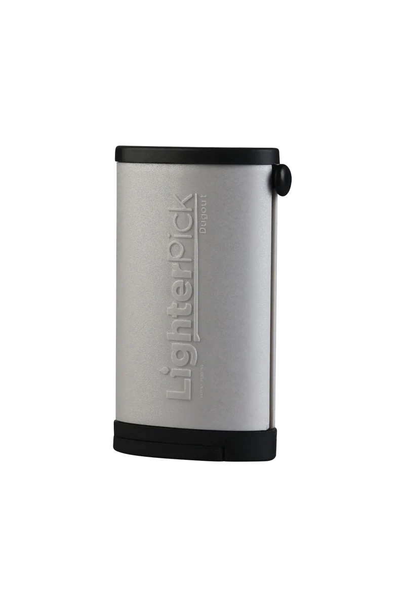 LighterPick All-In-One Waterproof Gray Smoking Dugout, Portable Design, 3.5" Size, Front View